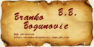 Branko Bogunović vizit kartica
